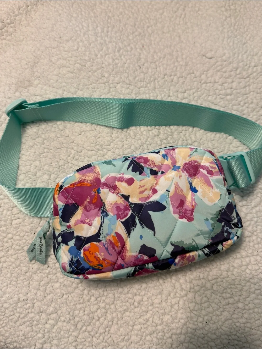 Vera Bradley Mint Floral Quilted Crossbody Belt Bag